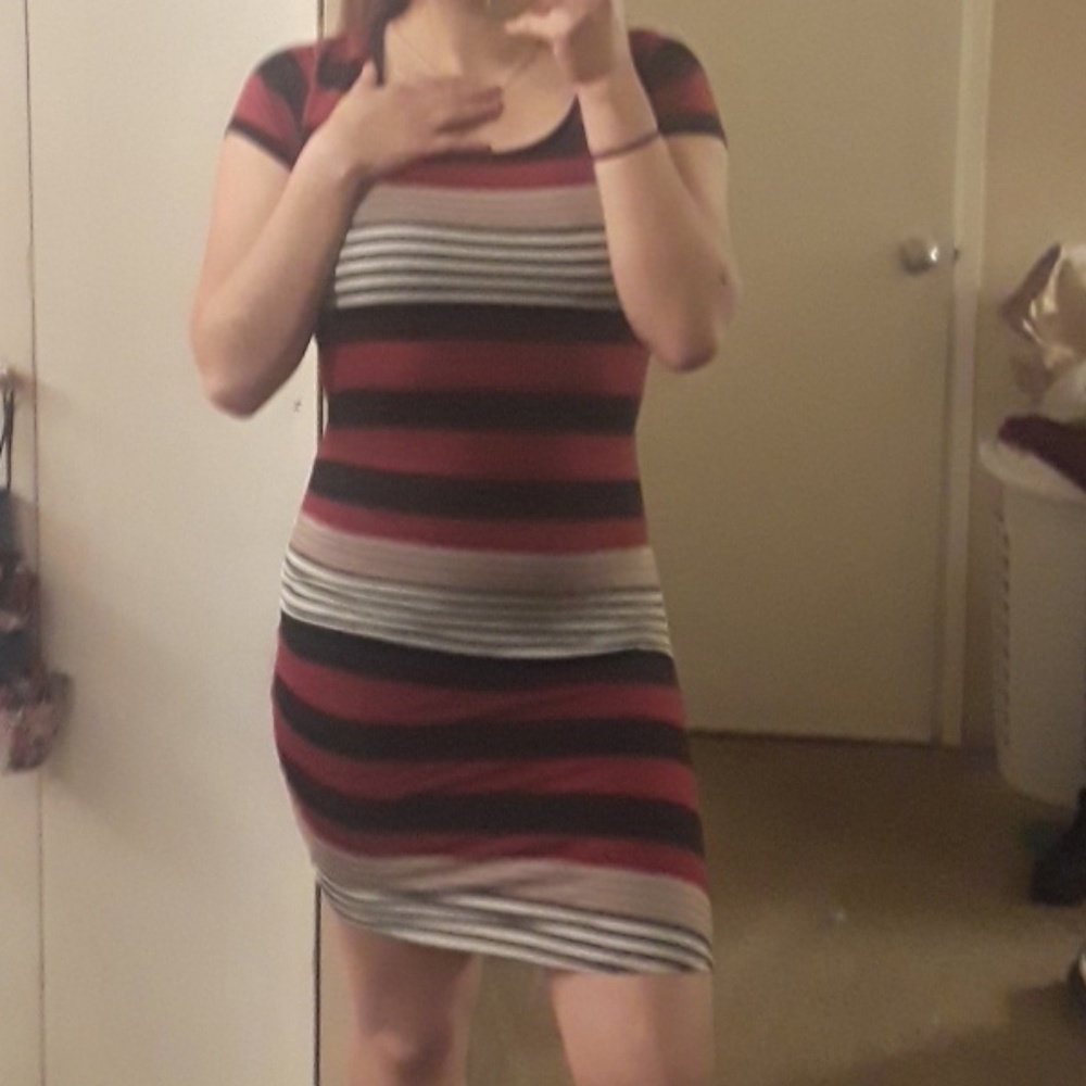 Tight striped long dress
